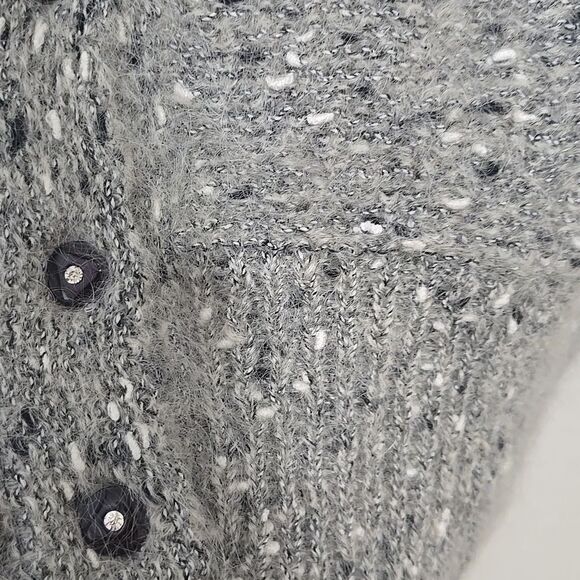 Vintage SWEATER Wool, Buttoned (M, ) Cardigan - multi/media/lapis lazuli/fur - Picture 6 of 11